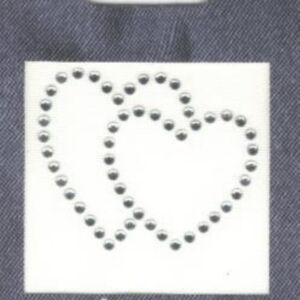 OUTLET Strass strijk applicatie, twee harten