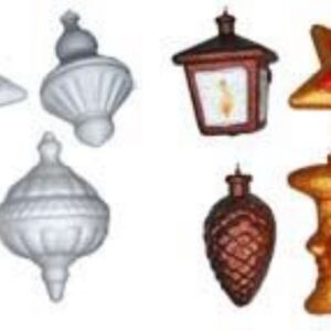 OUTLET Styropor kerstset / piepschuim kerstset / tempex kerstset, 6 stuks