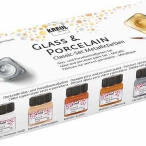 Kreul glasverf/porseleinverf classic/metallic, 6 x 20 ml, assortiment