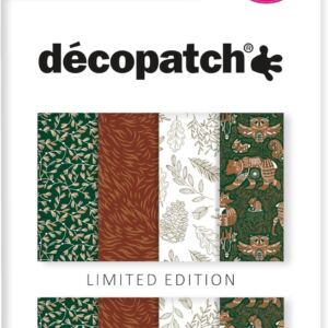 Decopatchpapier 30 x 40 cm, 4 vel, kerst woud