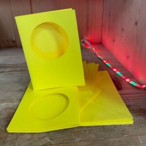 OUTLET Wenskaarten passepartout rond 5 st, geel
