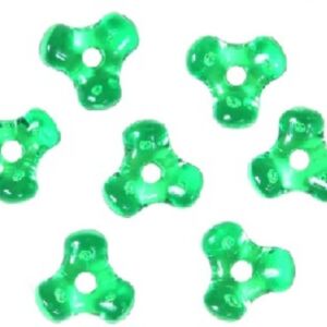 OUTLET Tri kralen 10 mm, 500 stuks, groen transparant
