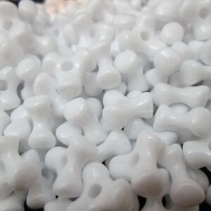 OUTLET Tri kralen 10 mm, 500 stuks, wit