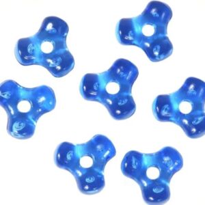 OUTLET Tri kralen 10 mm, 500 stuks, blauw transparant