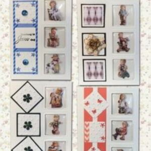 OUTLET 3-D kaartenset voor het maken van 4 kaarten, frame kaarten kinderen