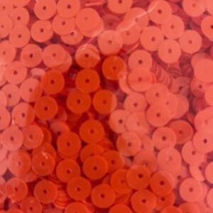 Pailletten/lovertjes, 6mm, 10 gram, ca 1000 stuks, oranje