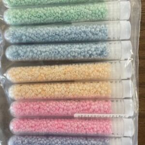 OUTLET Glazen kraaltjes/ rocailles ceylon, assortiment pastel , 2mm (11/0), 10 buisjes a 6 gram