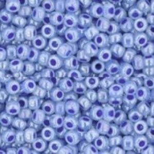 OUTLET Glazen kraaltjes/borduurkraaltjes/rocailles ceylon, 2 mm (11/0), 6 gram , lila blauw