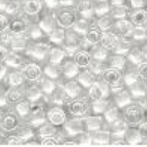 OUTLET Glazen kraaltjes/borduurkraaltjes/rocailles inside colour , 2 mm (11/0), 6 gram , wit