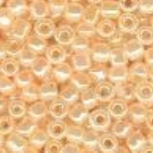 OUTLET Glazen kraaltjes/borduurkraaltjes/rocailles inside colour, 2 mm (11/0), 6 gram , l.zalm