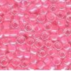 OUTLET Glazen kraaltjes/borduurkraaltjes/rocailles inside colour, 2 mm (11/0), 6 gram , roze