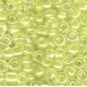 OUTLET Glazen kraaltjes/borduurkraaltjes/rocailles inside colour, 2 mm (11/0), 6 gram , geel