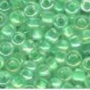 OUTLET Glazen kraaltjes/borduurkraaltjes/rocailles inside colour, 2 mm (11/0), 6 gram , groen