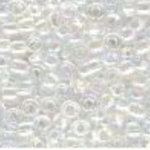 OUTLET Glazen kraaltjes/borduurkraaltjes/rocailles rainbow, 2 mm (11/0), 6 gram , kristal AB