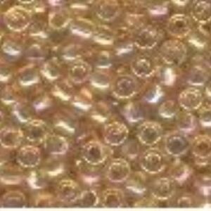 OUTLET Glazen kraaltjes/borduurkraaltjes/rocailles rainbow, 2 mm (11/0), 6 gram , goudgeel