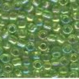 OUTLET Glazen kraaltjes/borduurkraaltjes/rocailles rainbow, 2 mm (11/0), 6 gram , lichtgroen