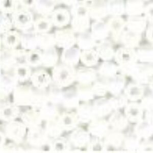 OUTLET Glazen kraaltjes/borduurkraaltjes/rocailles rainbow, 2 mm (11/0), 6 gram , wit