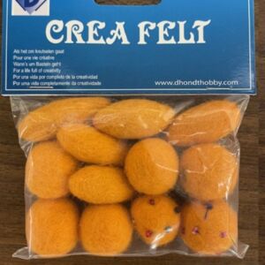 OUTLET Viltkralen / Viltparels ovaal en rond, 12 stuks, oranje