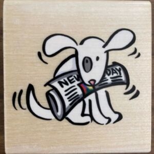 OUTLET Stempel Stampendous, Hond met krant, 5.5 x 4 cm