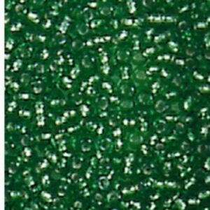 OUTLET Glazen kraaltjes/borduurkraaltjes/rocailles, transparant met zilverkern, 3 mm (8/0), 6 gram , groen