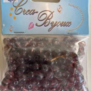 OUTLET Transparante glaskralen rond, 6mm, 200 stuks, lila