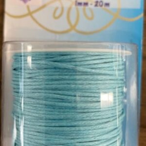 OUTLET Katoenen waskoord / waxkoord, 1mm, 20 meter, lichtblauw