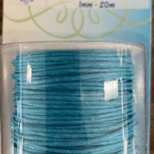 OUTLET Katoenen waskoord / waxkoord, 1mm, 20 meter, turquoise