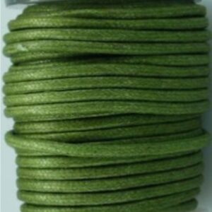 OUTLET Katoenen waskoord / waxkoord, 2mm, 10 meter, olijfgroen
