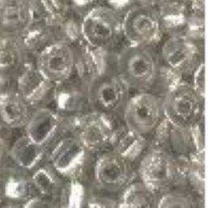 OUTLET Glazen kraaltjes/borduurkraaltjes/rocailles transparant met zilverkern, 3 mm (8/0), 6 gram , zilver