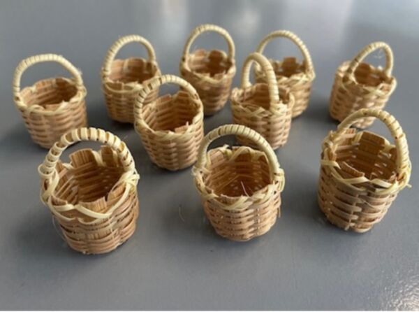 OUTLET Biedermeiermandje buri rond, 2.5 cm, 10 stuks