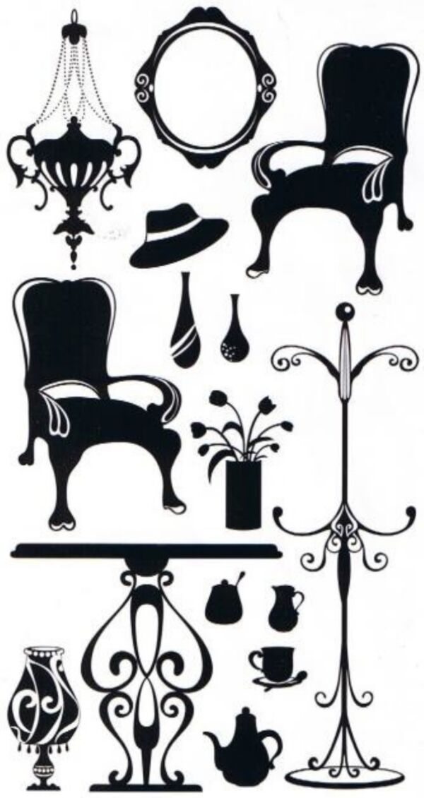 OUTLET Muurstickers / raamstickers, Meubels, 34 x 63.5 cm