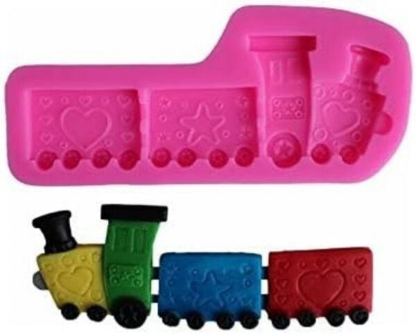 OUTLET Siliconen mal / siliconen vorm, trein, 6 x 14 cm