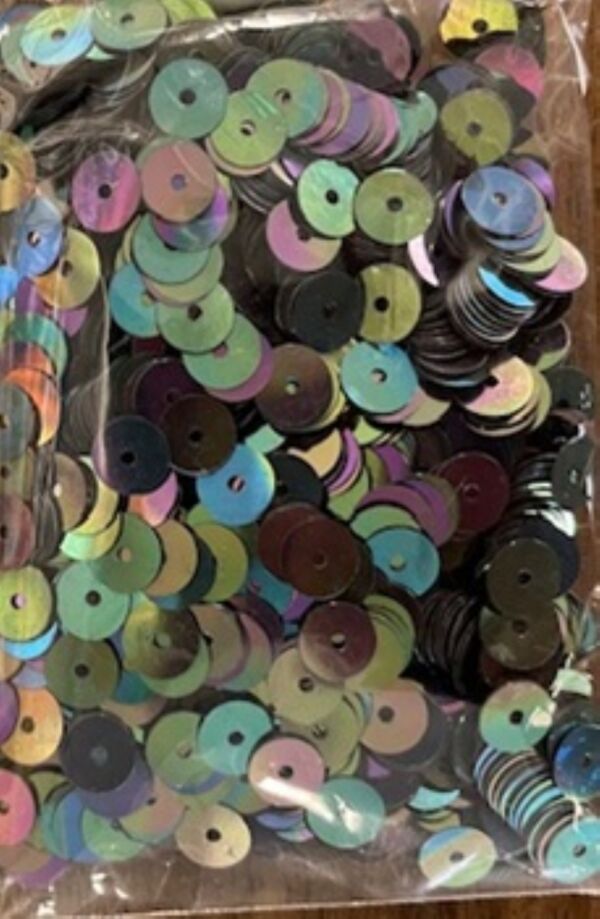 Pailletten/lovertjes, 6mm, 10 gram, ca 1000 stuks, scarabee