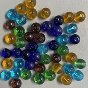 OUTLET Transparante glaskralen rond, 8 mm, 50 stuks, assortiment