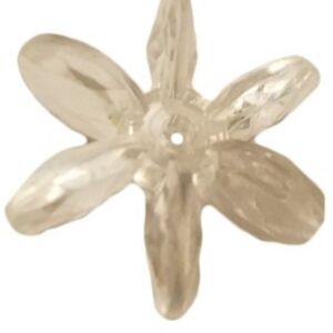 OUTLET Transparante kunststof kralen sunburst, 18 mm, 100 stuks, kristal