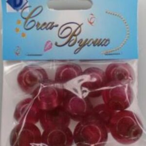 OUTLET Ronde glaskralen 15mm, 14 stuks, rood