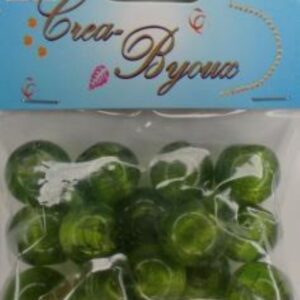 OUTLET Ronde glaskralen 15mm, 14 stuks, groen
