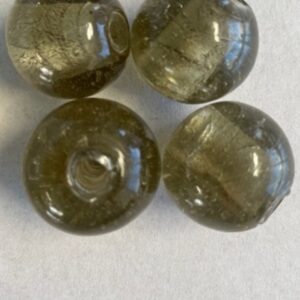 OUTLET Ronde glaskralen 25mm, 4 stuks, brons