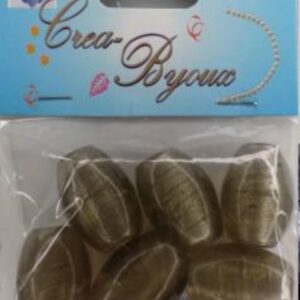 OUTLET Ovale glaskralen 17 x 25mm, 6 stuks, brons