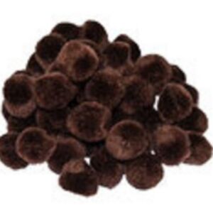 OUTLET Pompoentjes/pompons/pompoms, 25 mm, 40 st, bruin