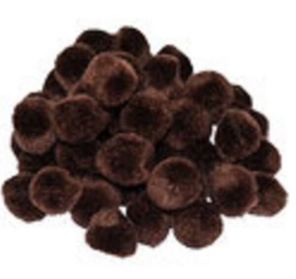 OUTLET Pompoentjes/pompons/pompoms, 25 mm, 40 st, bruin