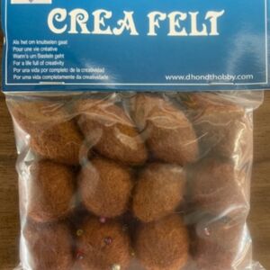 OUTLET Viltkralen / Viltparels ovaal en rond, 12 stuks, bruin
