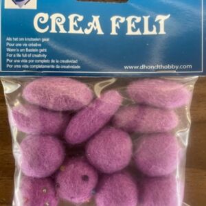 OUTLET Viltkralen / Viltparels ovaal en rond, 12 stuks, paars