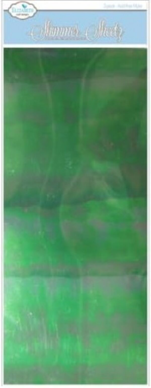 OUTLET Elizabeth - mylar shimmer sheetz folie, 12.5 x 30.5 cm, 3 vel, peridot gemstone