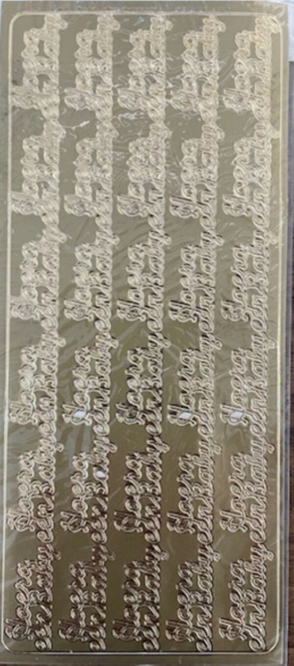 OUTLET Stickervel Hoera een baby GOUD
