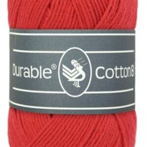Durable cotton 8, katoenen breigaren/haakgaren, 50 gram, 318 Tomato