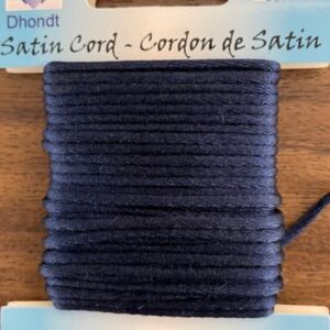 OUTLET Kumihimo satijnkoord, 1.5mm, 5.48 meter, blauw