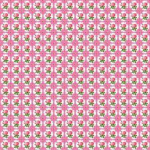 Bedrukte katoenen stof, 45 x 50 cm, so cute roze, bloemen motief