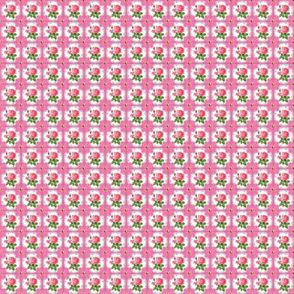 Bedrukte katoenen stof, 45 x 50 cm, so cute roze, bloemen motief