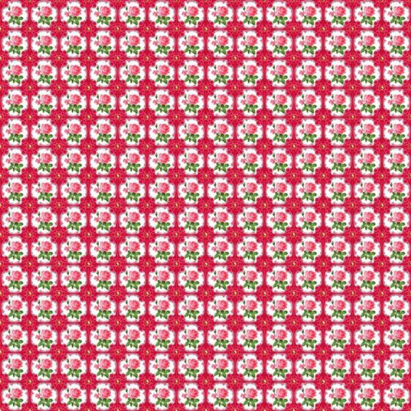 Bedrukte katoenen stof, 45 x 50 cm, so cute roze bloemenpatroon